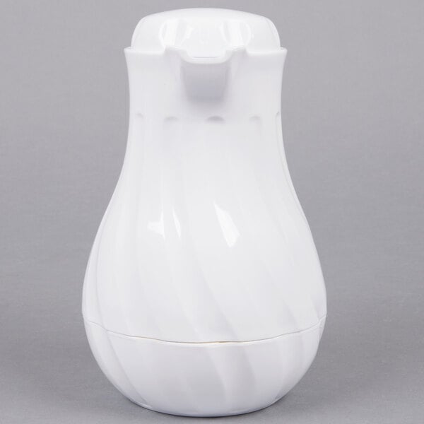 Choice 20 oz. White Swirl Thermal Coffee Carafe / Server
