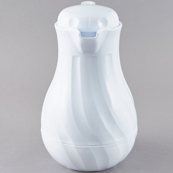 Choice 42 oz. White Swirl Thermal Coffee Carafe / Server