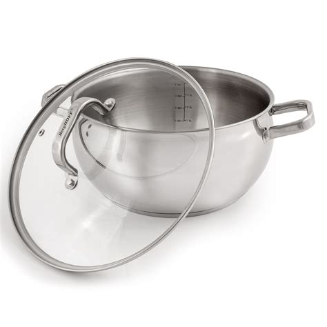 Belly Shape // Stainless Steel 7Piece Starter Cookware Set // Glass