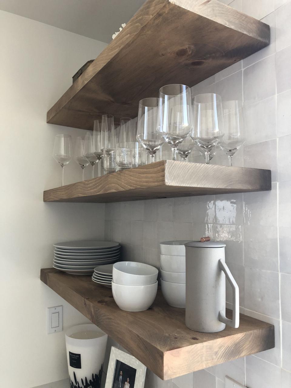 Wood Floating Shelves for Kitchen Decor