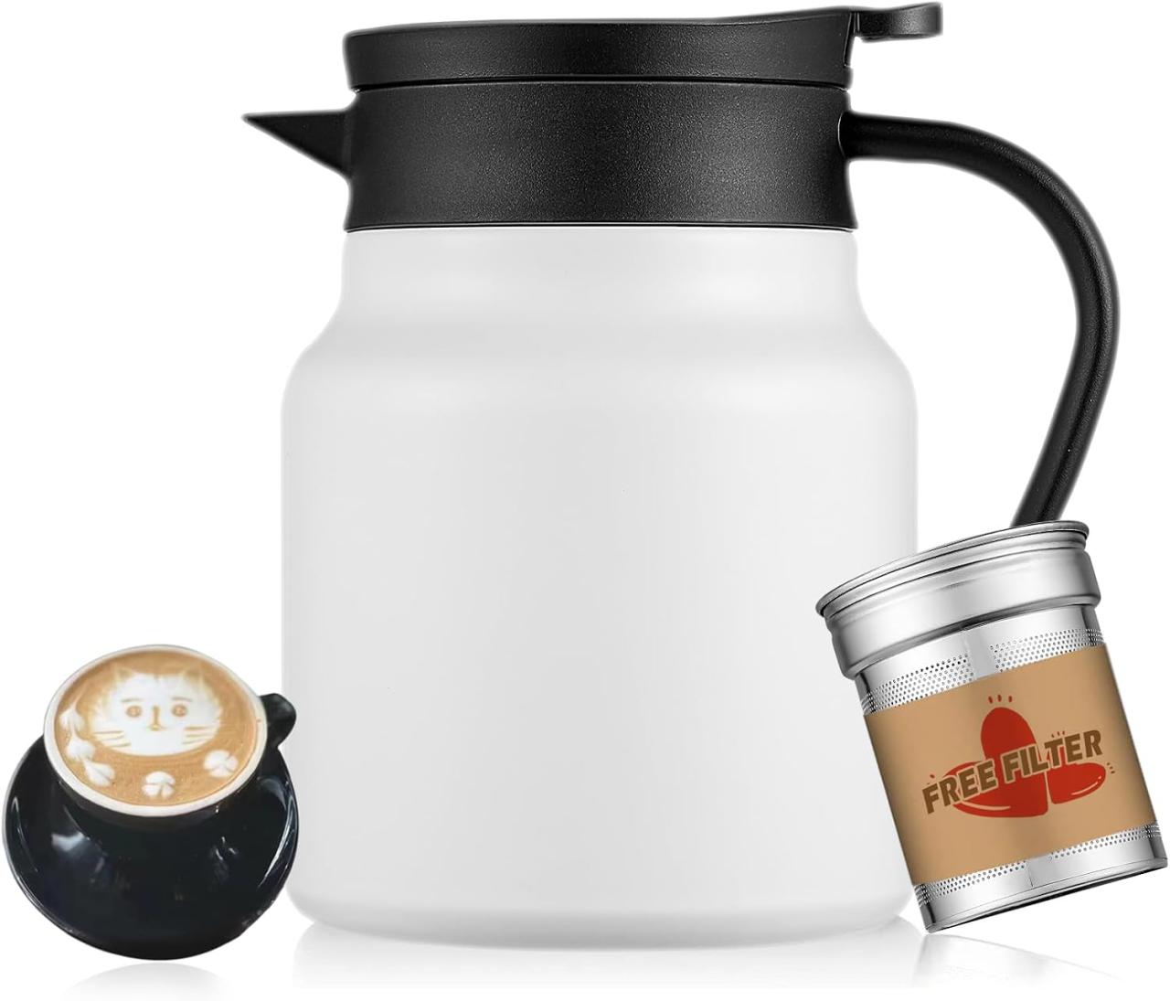 Tgvasz 34Oz Thermal Coffee Carafe, Insulated Stainless