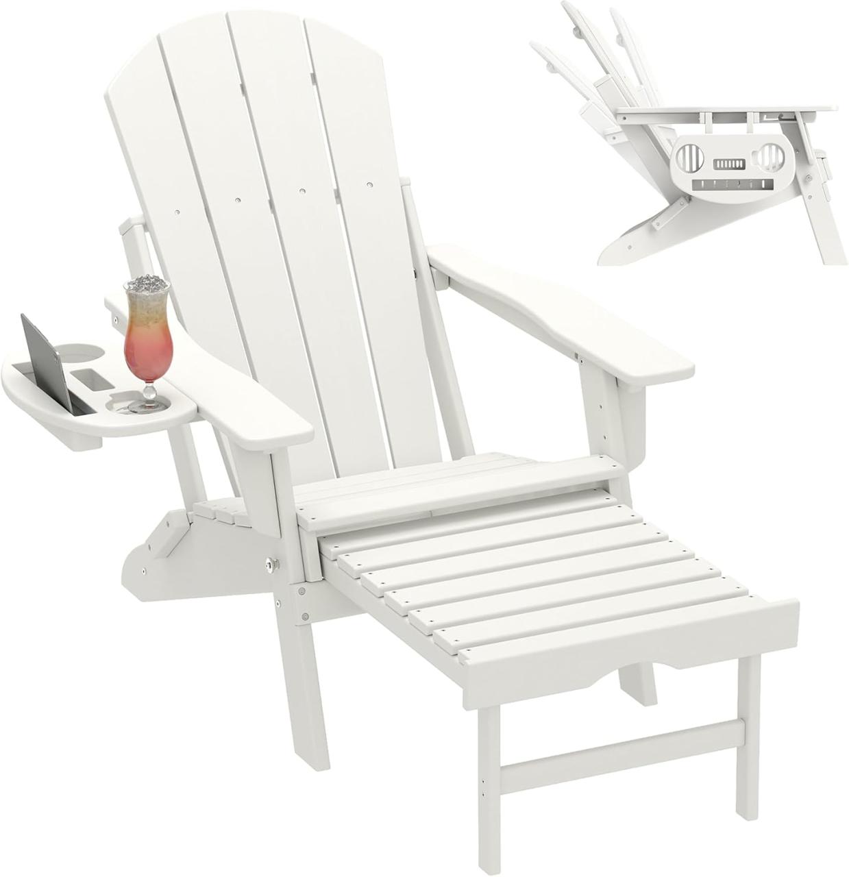 Adjustable Adirondack Chair with Retractable Ottoman