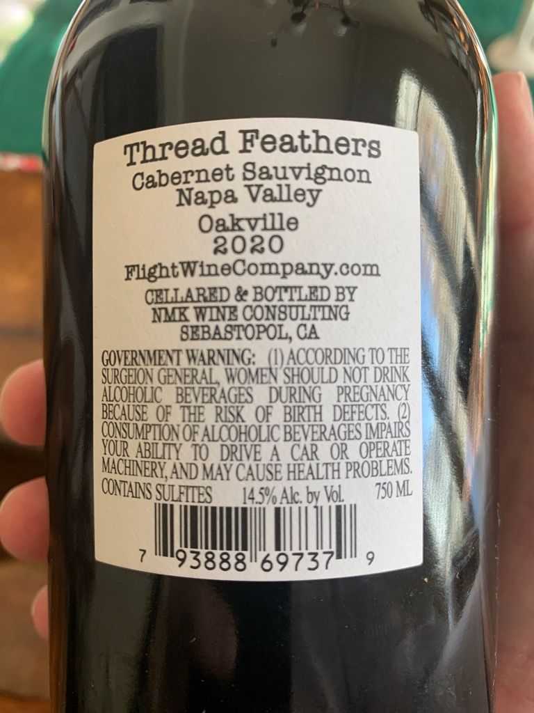 2020 Thread Feathers Sauvignon Oakville, USA, California, Napa