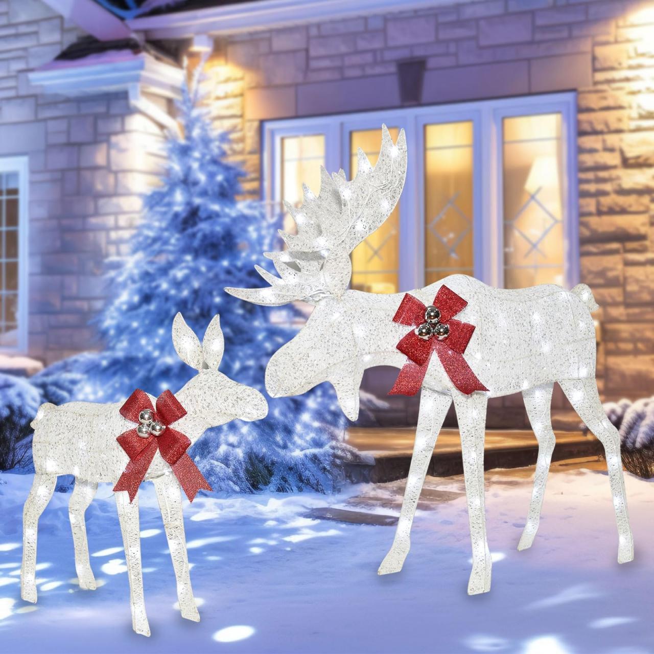 Alpha Decor 3 Piece Christmas Reindeer Outdoor Decorations