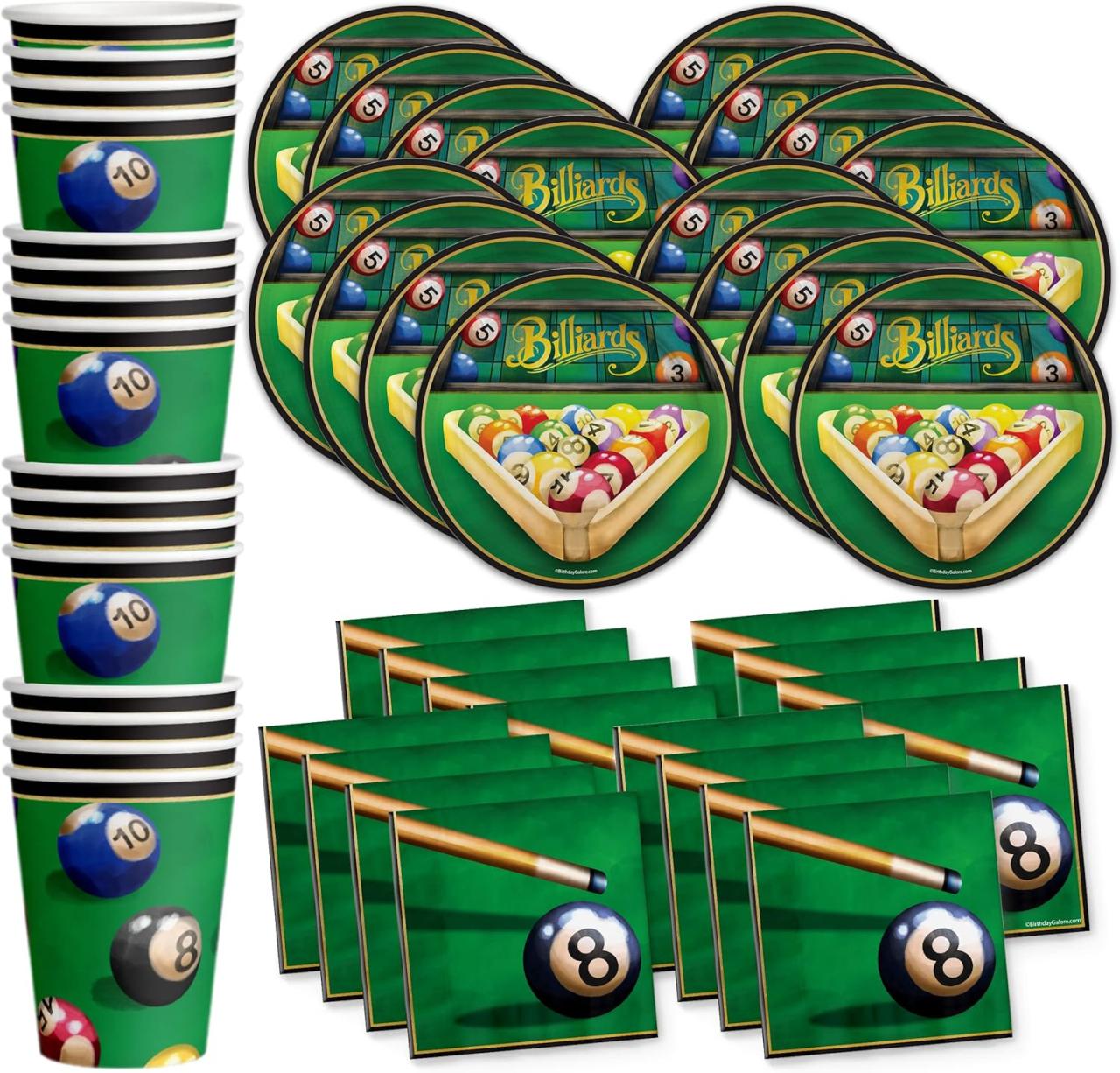 Billiards Party Supplies Pool Table Plates and Napkins