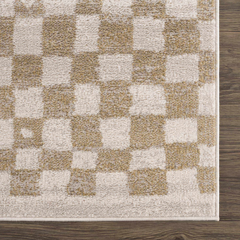Union Rustic Jasha Checkered Beige/Brown Area Rug & Reviews Wayfair