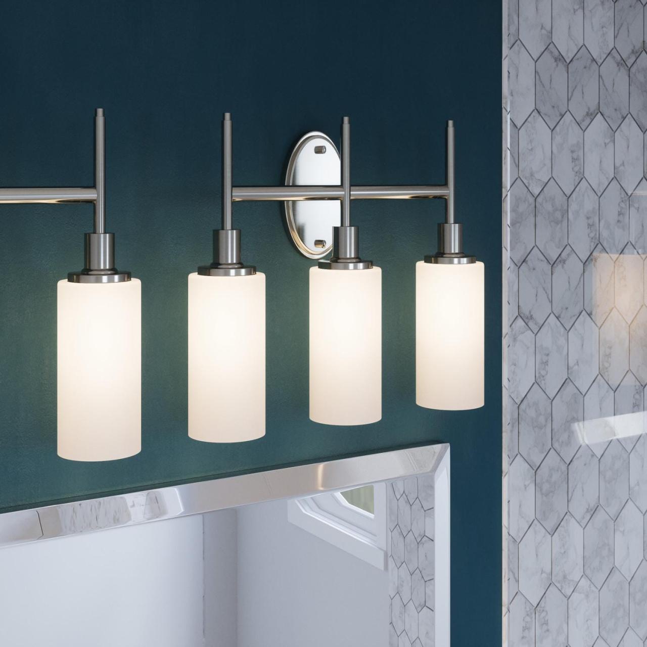 Aubrey Vanity 3 Light Brushed Nickel Lighting & Ceiling Today's