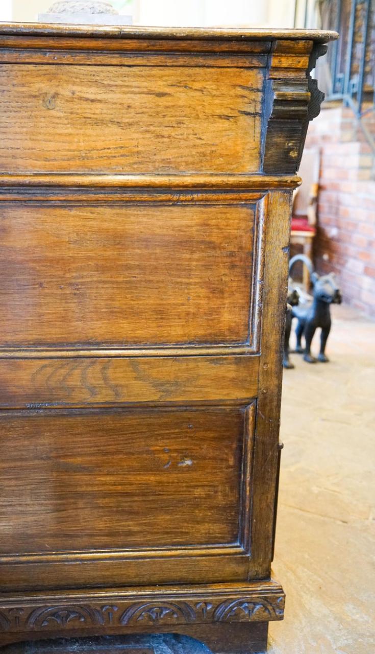 English Oak Carved Chest of Drawers For Sale at 1stDibs